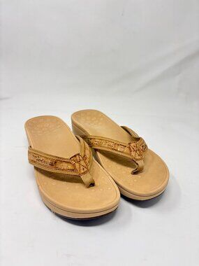 Vionic Tide II Toe Post Sandals Women’s Size 8 Tan Orthotic Comfort Flip Flops